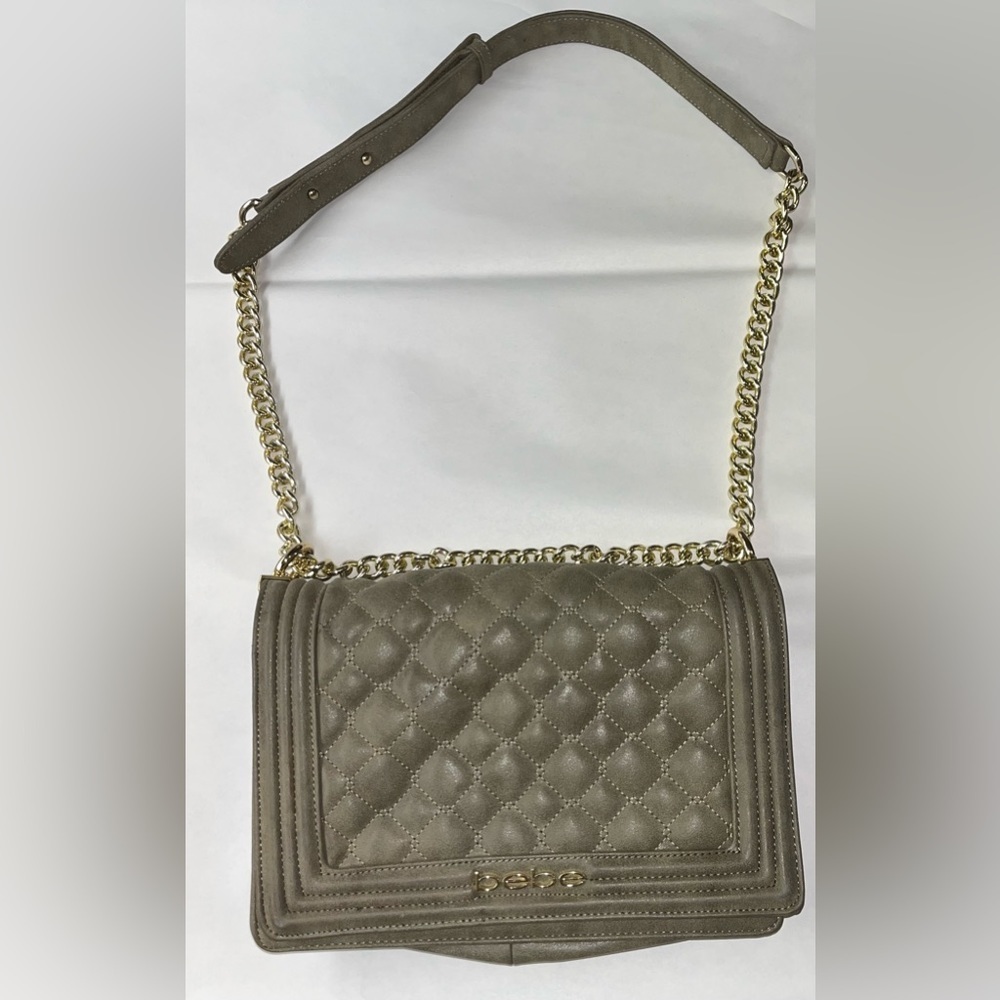 Y2K BEBE Lucy Olive Green Quilted Shoulder Bag Purse EUC‎ 11”x8”